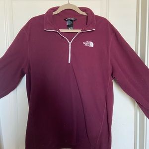Large Maroon Northface Quarterzip Fleece